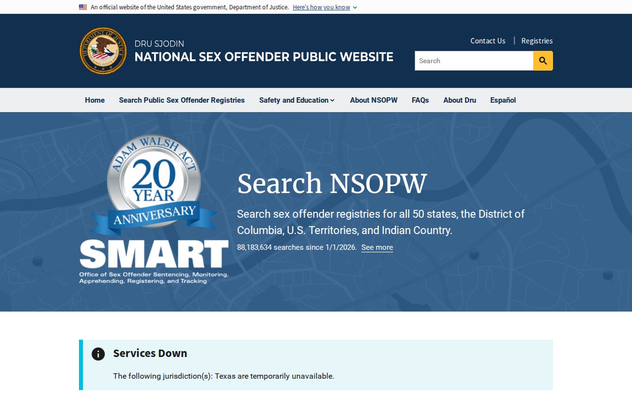 Lyon County sex offender search through the national NSOPW portal