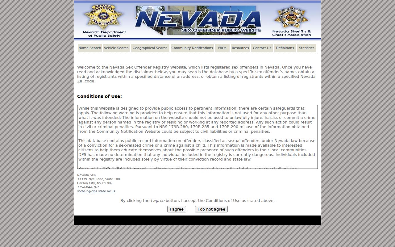 Lyon County sex offender registry lawful use conditions